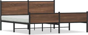 vidaXL Cadru pat metalic fără saltea, stejar maro, 180x200 cm
