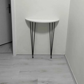 Consola  oval alb-negru,seria A-630, homs,80x18x85 cm ,40047