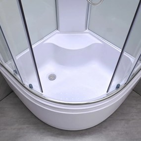 Cabină de duș Karolino 90 cu cadă adâncă albă