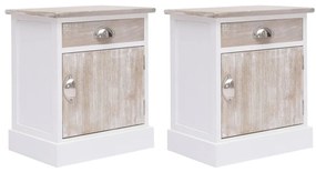 284063 vidaXL Noptiere, 2 buc., 38 x 28 x 45 cm, lemn de paulownia