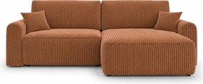 Canapea extensibila reversibila in L NORDEN TILIA 250x140 cm, teracota