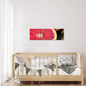 Tablou cu grapefruit tăiat (cu ceas) (90x30 cm)