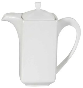 Cana cafea/ceai, portelan, 600 ml, cu capac, alb, Porto