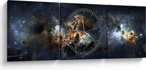 Tablou - Universul cu Nebula (cu ceas) (90x30 cm)