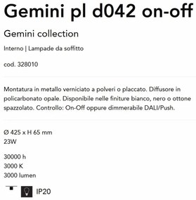 Plafoniera LED design circular GEMINI pl d042 on-off negru