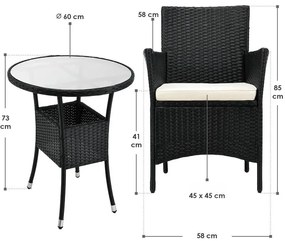 Juskys Set balcon Bayamo - negru