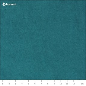 Colțar extensibil din catifea cu șezlong pe partea dreaptă Miuform Stylish Stan L, turcoaz