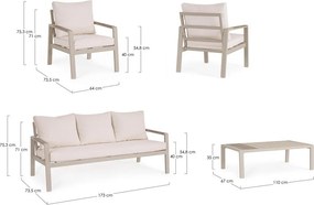Set mobilier de grădină bej din aluminiu pentru 5 persoane Elna – Bizzotto