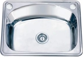 Chiuveta inox Inter Ceramic Alpaca cu o cuva fara picurator finisaj inox lucios 61.5x47.5 cm