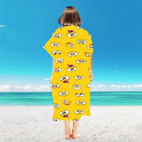 Poncho prosop de plaja SMILE galben 80x145 cm