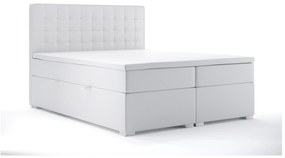 Pat matrimonial Boxspring 180 cm Candy (alb piele ecologică)(cu sp. depozitare). 1044185