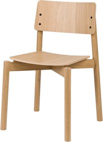 Scaun de dining în culoare naturală stivuibil cu aspect de lemn de stejar Wem – noo.ma