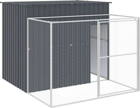 vidaXL Cușcă de câine cu țarc antracit 214x253x181 cm oțel galvanizat