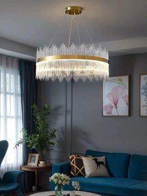 Candelabru LED model 8817/800 – 150W, cristal, metal, auriu
