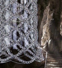 Lustra moderna Vision, eleganta, design LUX acoperita cu cristale ROSÉE BALL