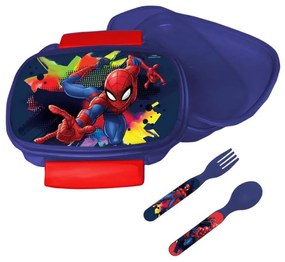 Omul Păianjen Splotch cutie pentru sandvișuri + set de tacâmuri