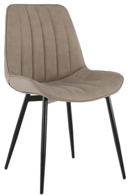 Scaun, piele ecologică gri maroniu taupe/negru, HAZAL