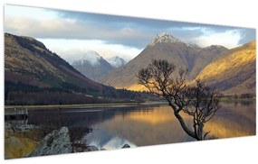 Tablou - Munții de lângă lac (120x50 cm)