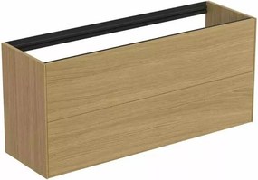 Dulap baza suspendat Ideal Standard Atelier Conca 2 sertare 120 cm finisaj stejar deschis