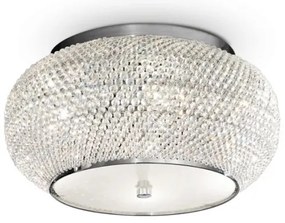 Plafonieră de cristal Ideal Lux PASHA 6xE14/40W/230V d. 40 cm crom