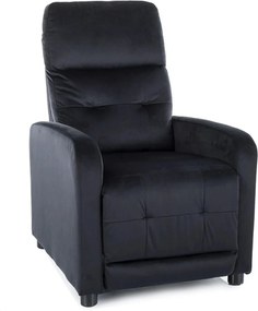 Fotoliu rabatabil OTUS, stofa catifelata negru - Bluvel 19, 66x92/144x
