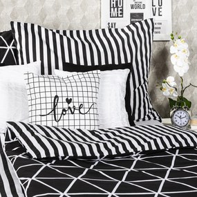 Lenjerie de pat din bumbac 4Home Galaxy, negru, 140 x 200 cm, 70 x 90 cm