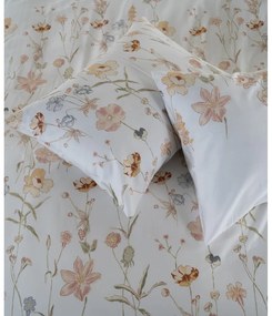 Lenjerie de pat albă din bumbac satinat pentru pat dublu, extinsă 240x220 cm Ivory Garden Floral – Mila Home Luxury