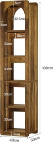 RAM3- Rafturi, biblioteca, depozitare carti 40 cm, living, birou, camera copii - Maro