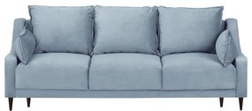 Canapea extensibilă cu 3 locuri și spațiu de depozitare Mazzini Sofas Freesia, albastru deschis, 215 cm
