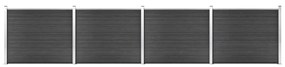 Set panouri gard, 699x146 cm, gri, WPC 1, Gri, 699 x 146 cm
