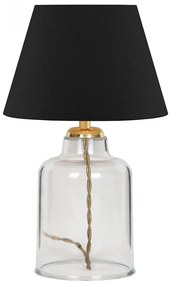 Lampă de masă AYD, 1xE27/40W/230V, neagră/transparentă