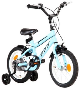 Bicicleta pentru copii, negru si albastru, 14 inci