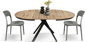 MASA ROTUNDA EXTENSIBILA LILA -PICIOR METALIC-BLAT RUSTIC - PICIOR NEGRU