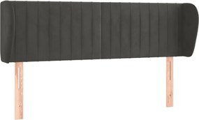 vidaXL Tăblie de pat cu aripioare gri închis 147x23x78/88 cm catifea