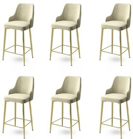 Set de scaune de bar Enox Cream and Gold, 6 buc.