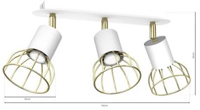 Spot DANTE 3xGU10/25W/230V alb/aurie