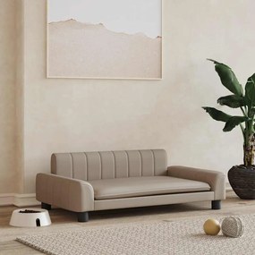 vidaXL Pat de câini, cappuccino, 90x53x30 cm, piele ecologică