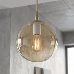 Lustră pe cablu COSMO 1xE14/10W/230V Ø 14 cm bej/bej fumuriu