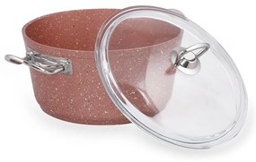 Cratiță din aluminiu cu capac Güral Porselen Classic, ø 22 cm, roz