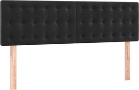 vidaXL Tăblii de pat, negru, 144x5x78/88 cm, catifea
