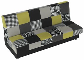 Canapea, textil verde gălbui/gri/negru, ALABAMA