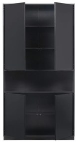 Bibliotecă modulară neagră din lemn masiv de pin 190x210 cm Finca – WOOOD