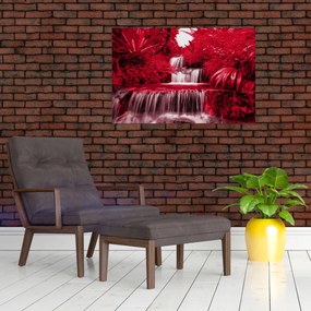 Tablou - Cascade indoneziene în roșu (90x60 cm)