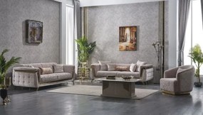 Set canapele extensibile si fotolii fixe de Lux Milano 3+1+1, Gold