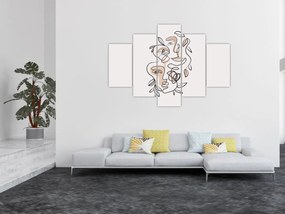 Tablou - Line art facials (150x105 cm)