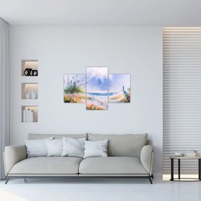 Tablou - Plaja romantică, pictură în ulei (90x60 cm)