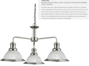 Lustra suspendata design clasic Bistro argintiu satin 1593-3SS SRT