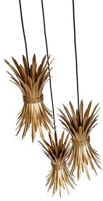 Lampă suspendată Art Deco aurie cu 3 lumini - Wesley