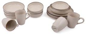 Set de masă 16 piese, bej, porțelan