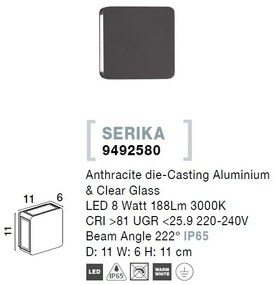 Aplica LED de perete pentru iluminat exterior IP65 SERIKA